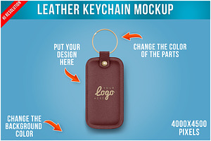Leather Keychain Mockup PSD, an Advertising Mockup by Bruno's Shop