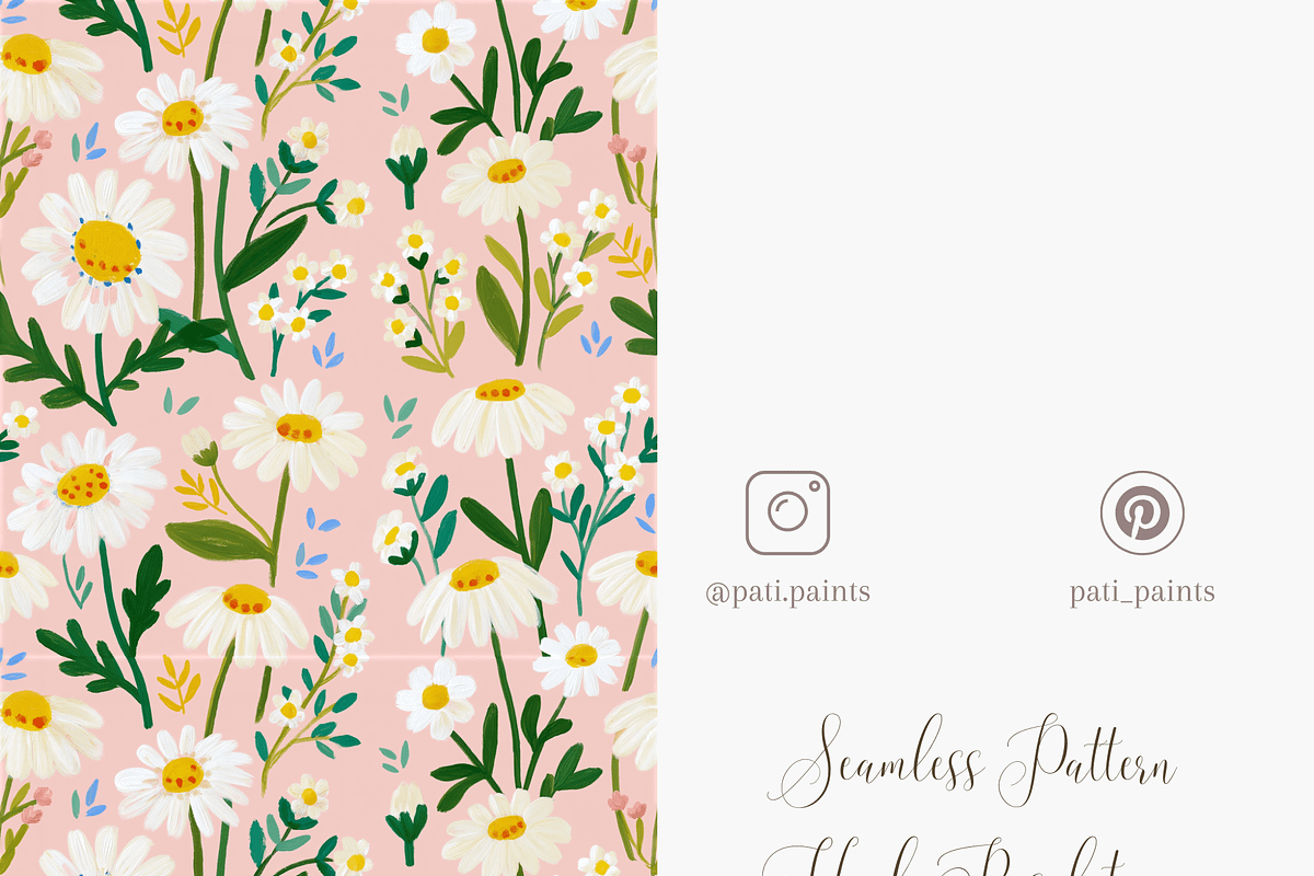 Daisy Wildflower Seamless Pattern, a Pattern Graphic by Pati Charm Studio