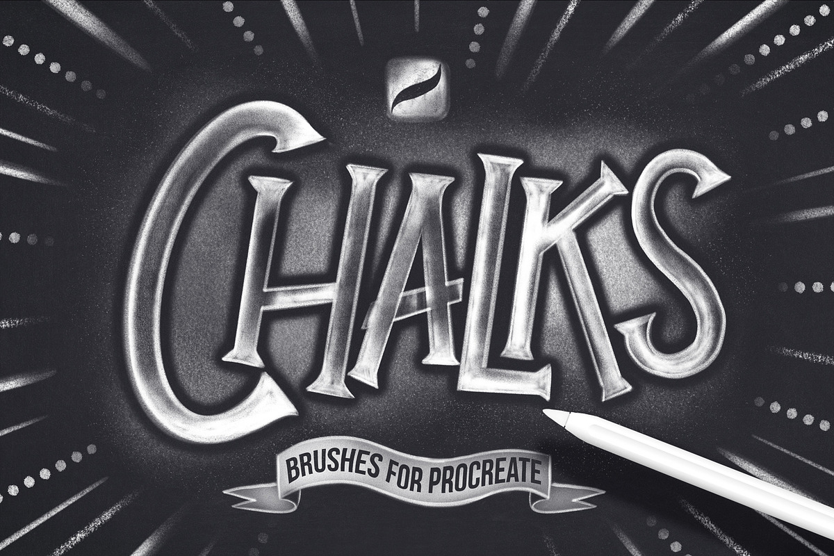 CHALK BRUSHES FOR PROCREATE, a Brush Add-On by seamless team (Photo 1 of 6)