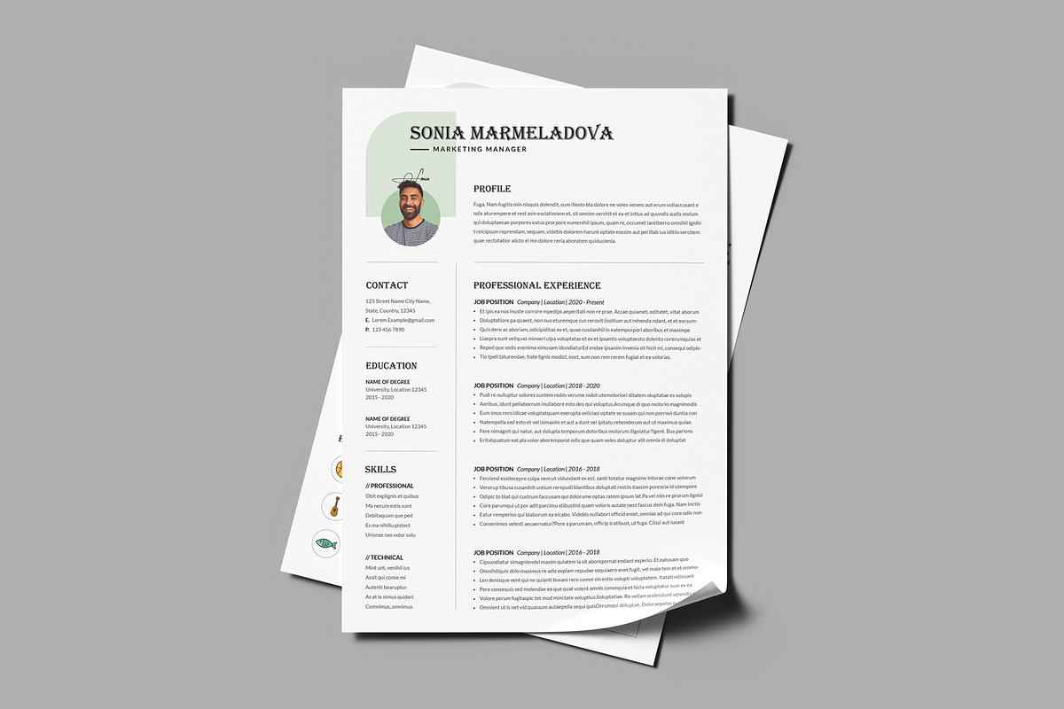3 Page Resume Template CV Template, a Resume Template by PixelStudio (Photo 7 of 10)