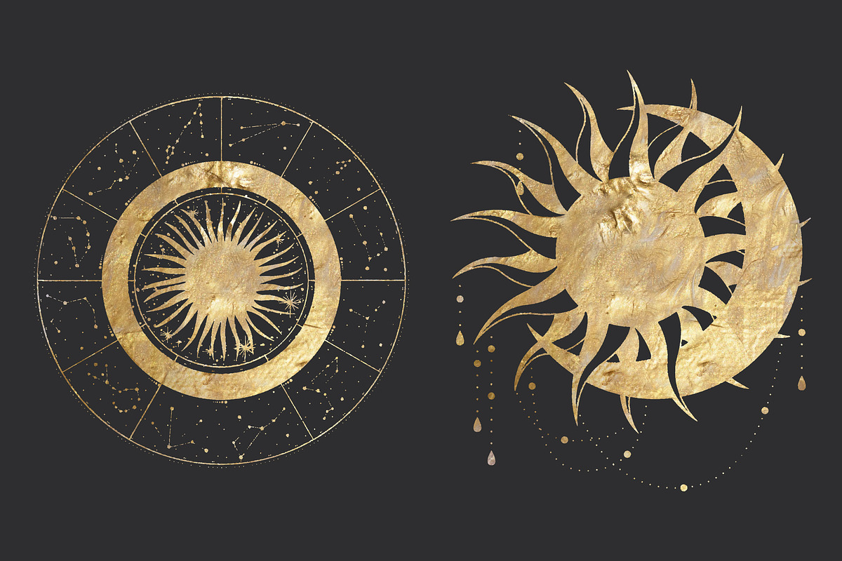 Golden kaleidoscope. Vector graphics, a Decorative Illustration by Chikovnaya (Photo 13 of 14)