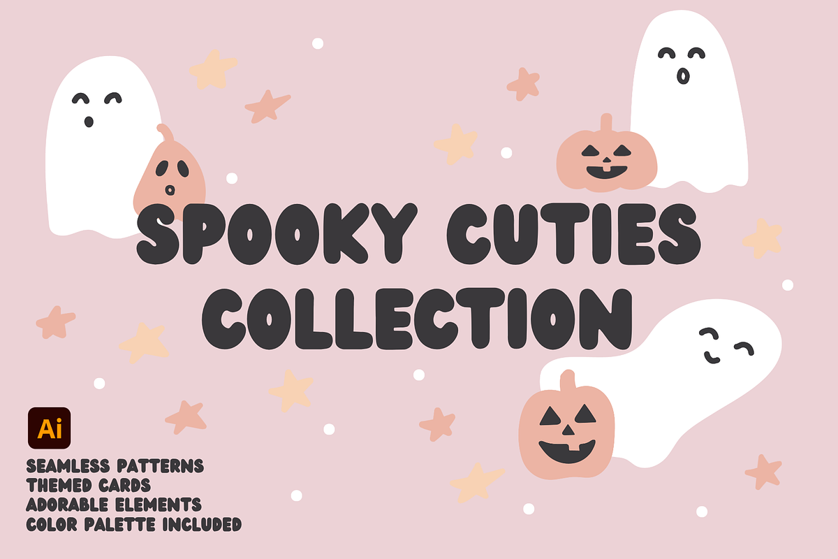 Spooky Cuties Collection, a Pattern Graphic by Ashlee Marie Design (Photo 1 of 6)