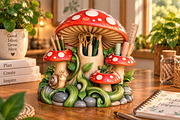 Mushroom Desk Organizer 3D Print STL, a Plants & Tree 3D Model by Creative Art (Thumbnail 3 of 4)