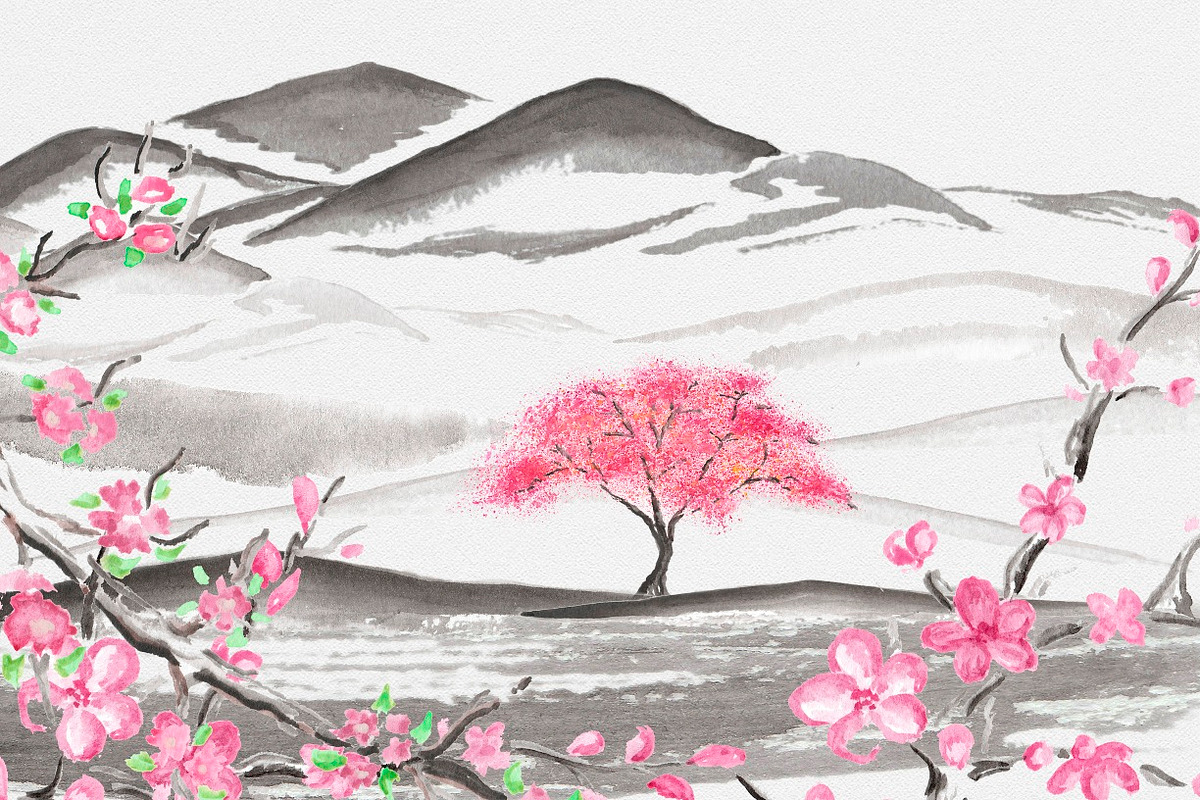 Sakura.  Japanese ink creator, an Illustration by GraphicHouse (Photo 3 of 10)