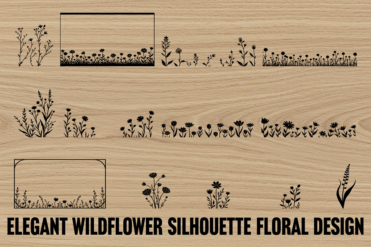 Handcrafted Wildflower Silhouette, an Illustration by Designs_River