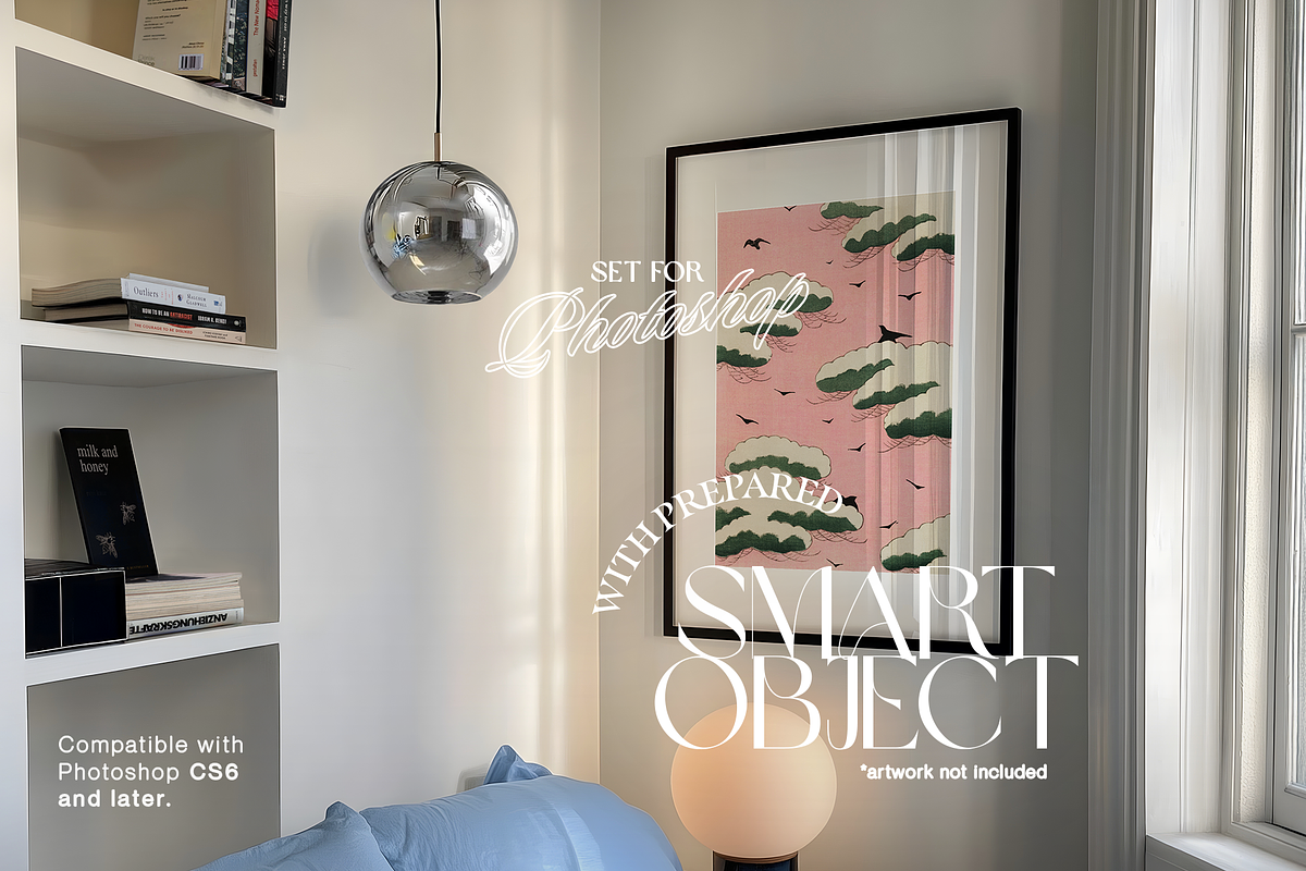 A2 Frame Bedroom Scene Mockup, a Mockup by WasMockups (Photo 3 of 5)