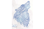 Ethnic Collection: Howling Wolf, an Animal Illustration by ArtoJoy (Thumbnail 4 of 5)