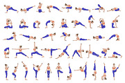 75 Yoga poses. Big collection, a Healthcare Illustration by tamara.comotomka (Thumbnail 1 of 2)