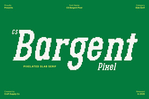 CS Bargent Pixel, a Slab Serif Font by Craft Supply Co.