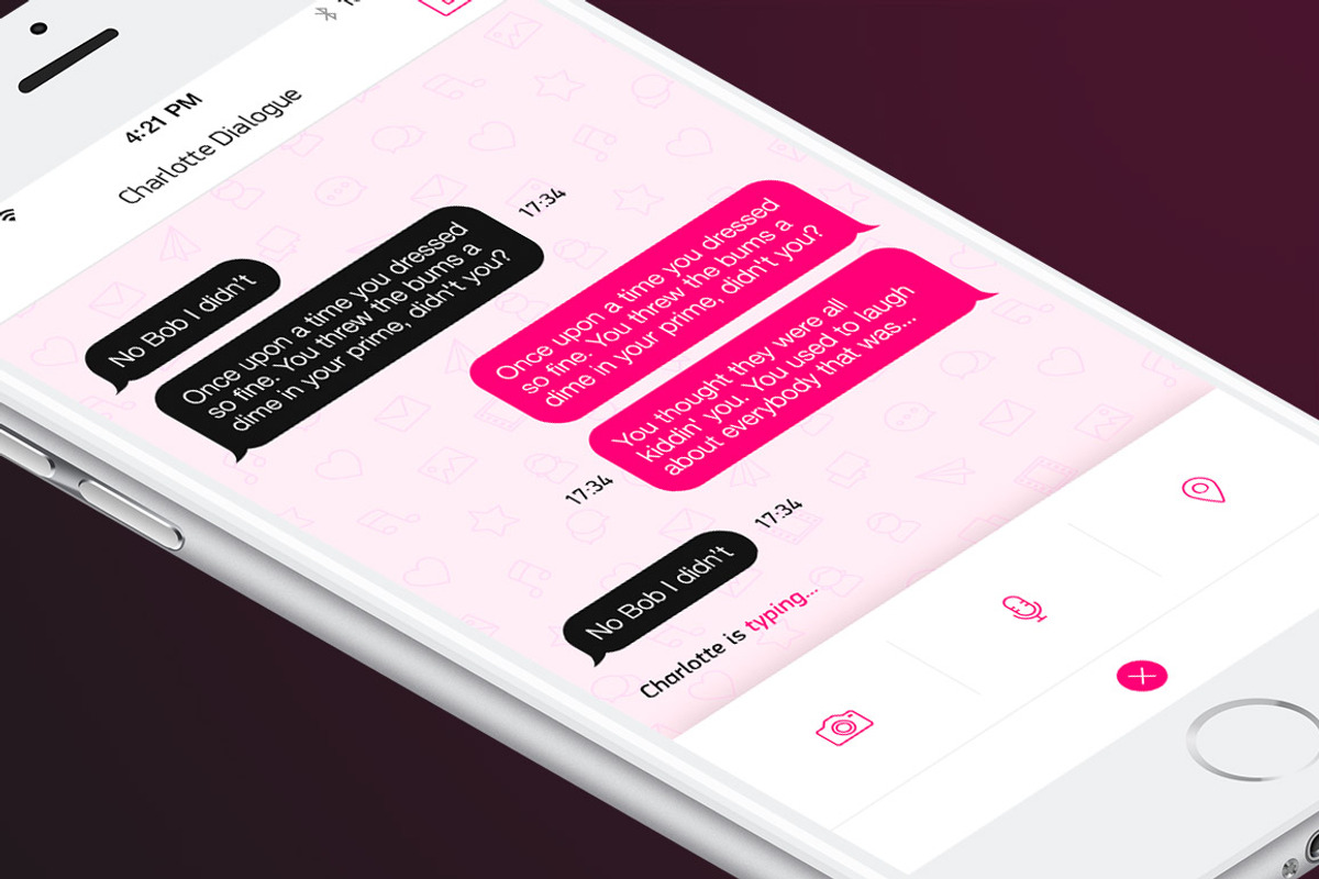 Messenger Template for iPhone, an UI Kit Template by Made by Rheon