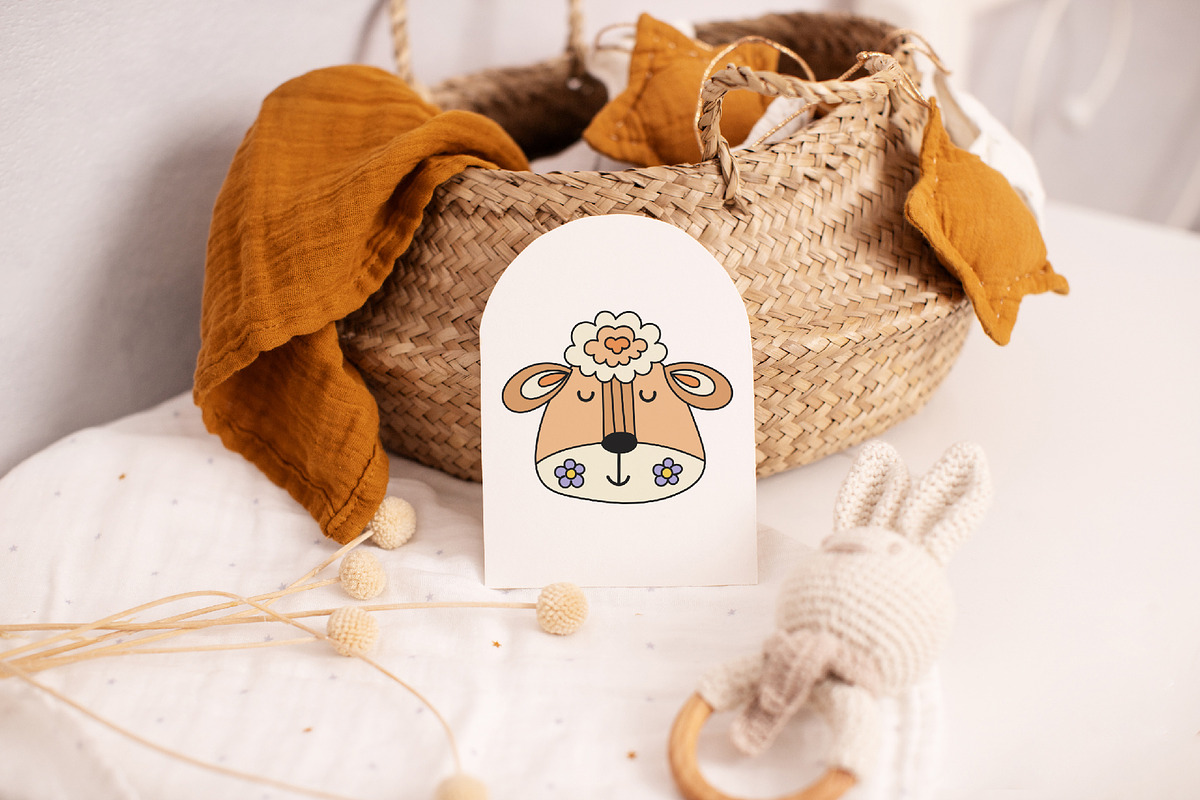 Groovy Animal Faces. Retro Cuties, an Animal Illustration by DearLetters (Photo 2 of 5)
