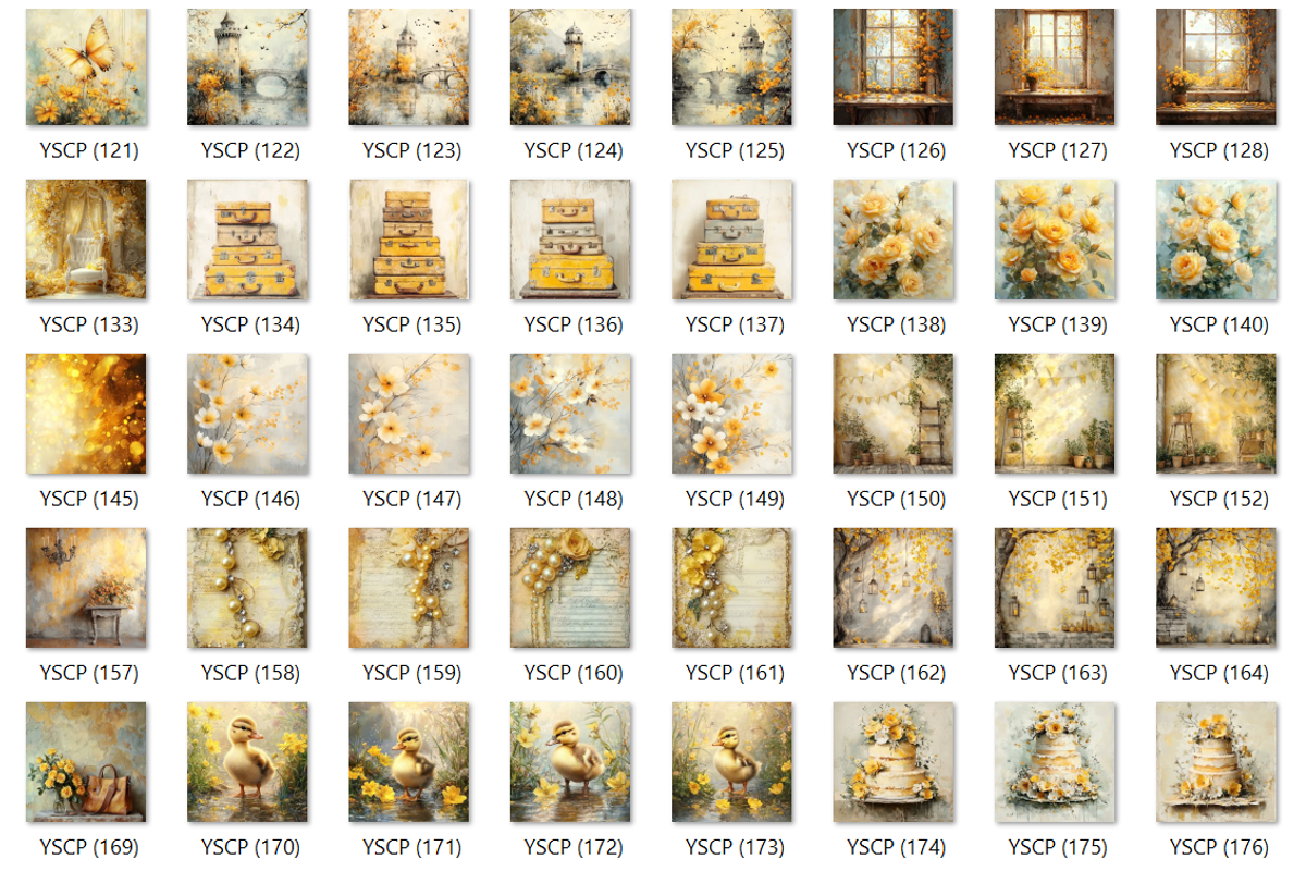 360 Yellow Shabby Chic Pages, an Illustration by HubbaDigitals (Photo 3 of 7)