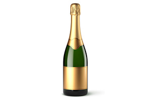 Vector realistic champagne bottle