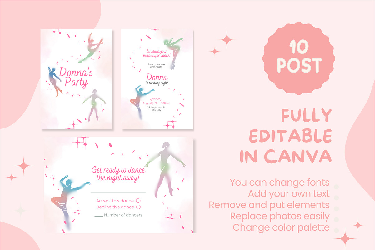 Dance Party Invitation Canva, a Design Template by TemplateCastleStore (Photo 4 of 4)