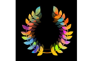 Colored circle of wheat ear on black, an Object Illustration by Nenahliadava Design