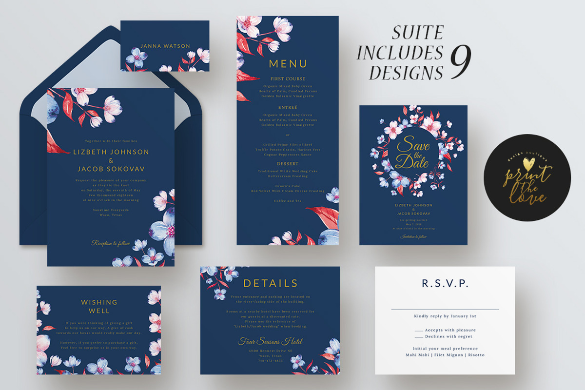 Wedding Invitation Suite - Lizbeth, an Invitation Template by Print The Love Boutique (Photo 4 of 6)
