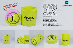 Logo On Cylindrical Box Mockups