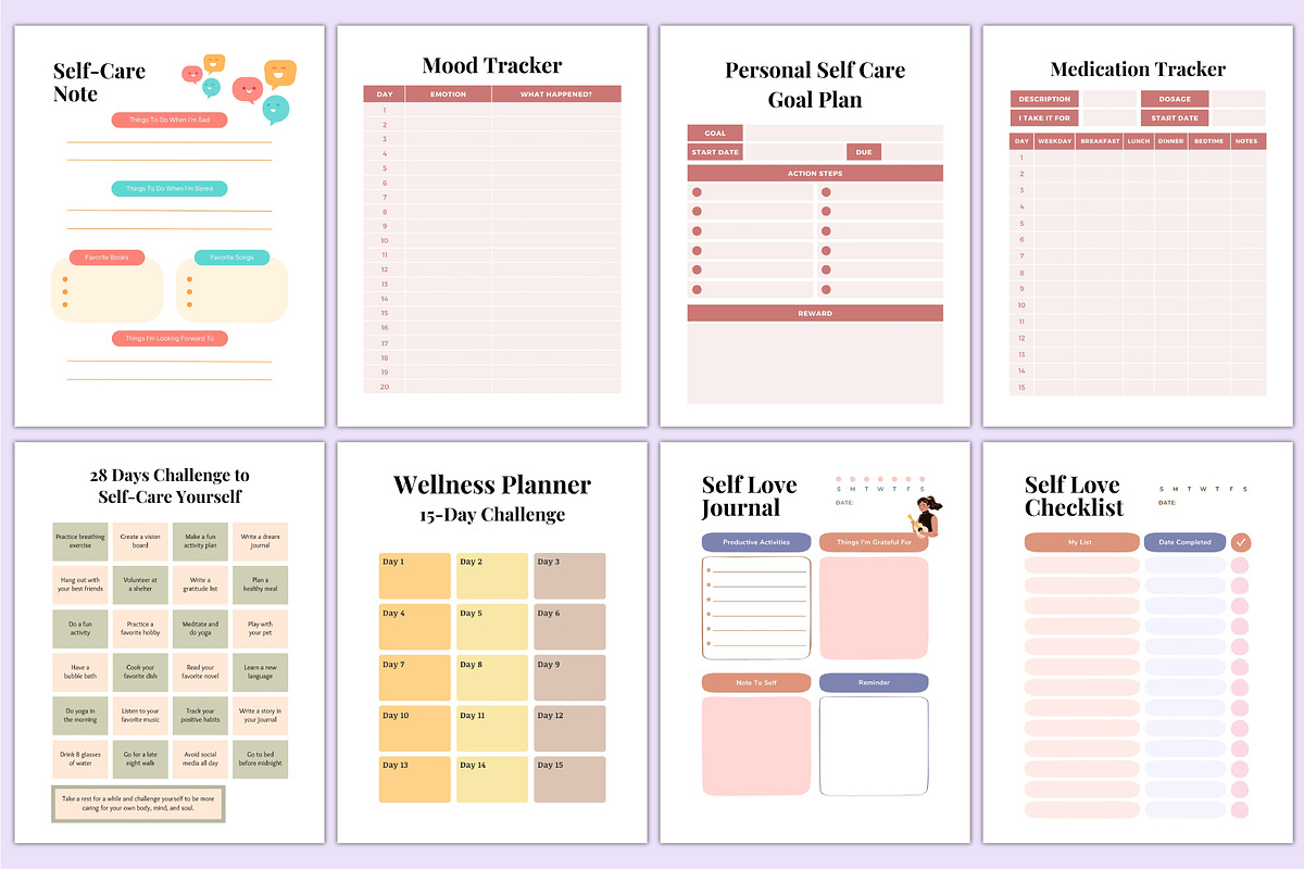 2025 Self Care & Wellness Planner, a Stationery Template by Shumaya (Photo 6 of 7)
