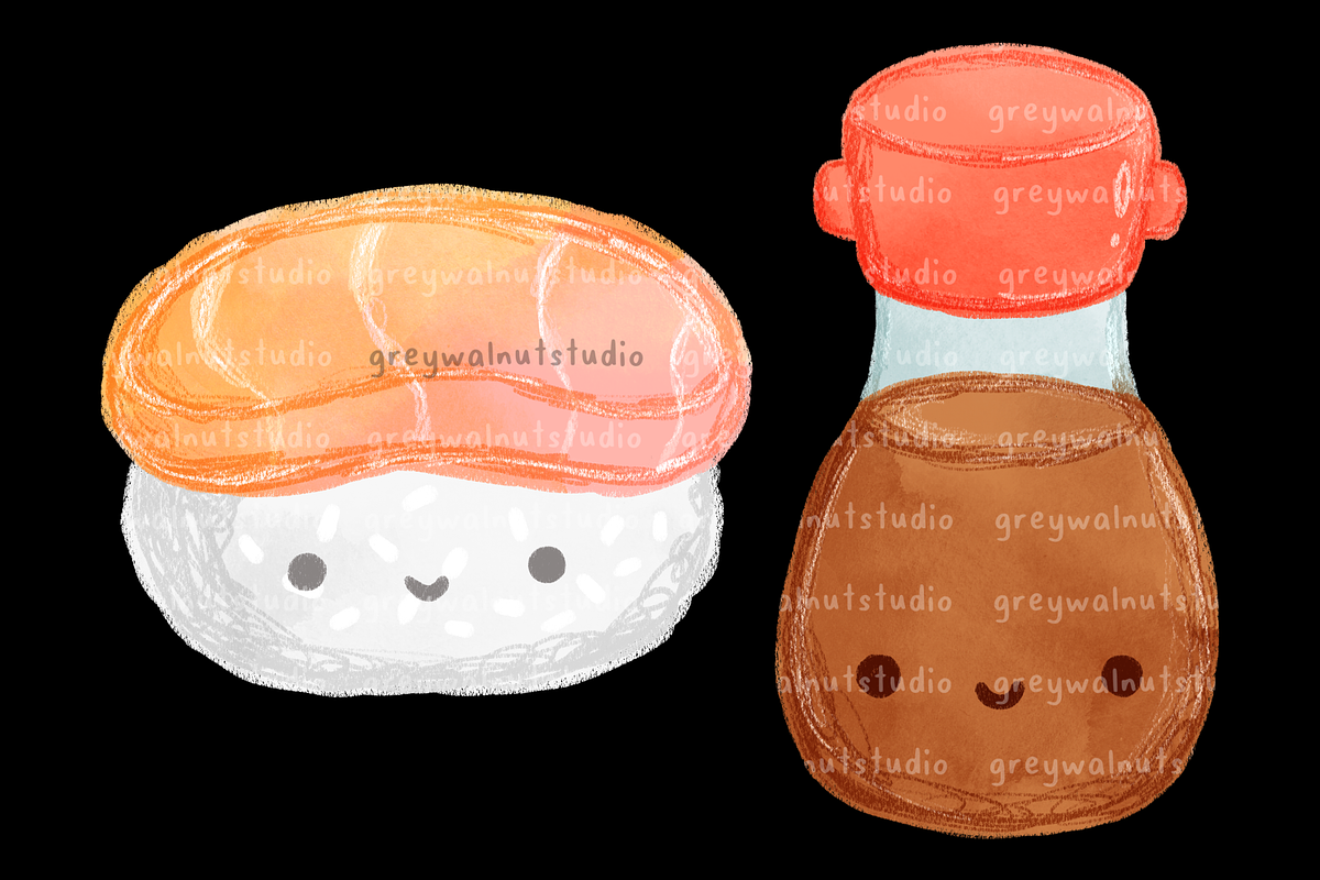 Sketchy Sushi Clipart, a Food Illustration by greywalnutstudio (Photo 4 of 4)