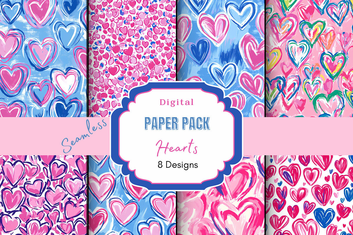 Heart Seamless Digital Paper, a Pattern Graphic by Paper & Pattern Studio (Photo 1 of 8)