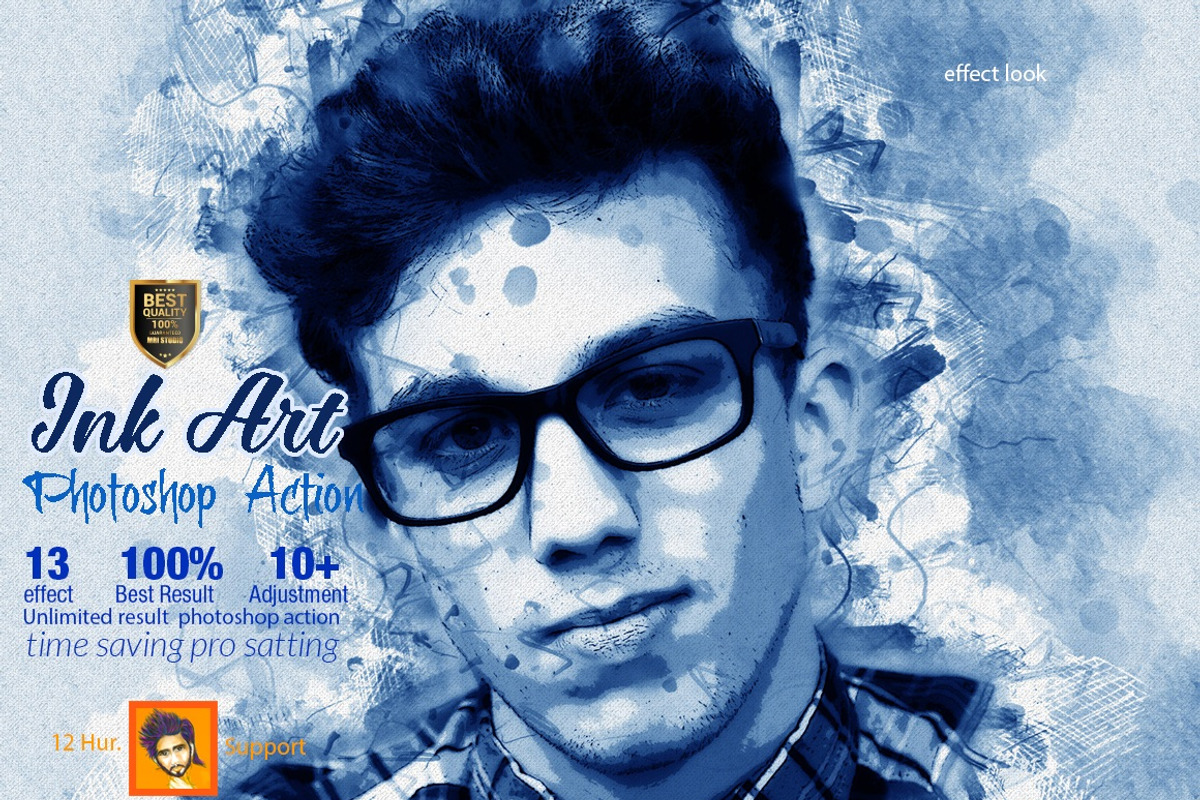 Ink Art Photoshop Action, an Action Add-On by MRI STUDIO (Photo 1 of 13)