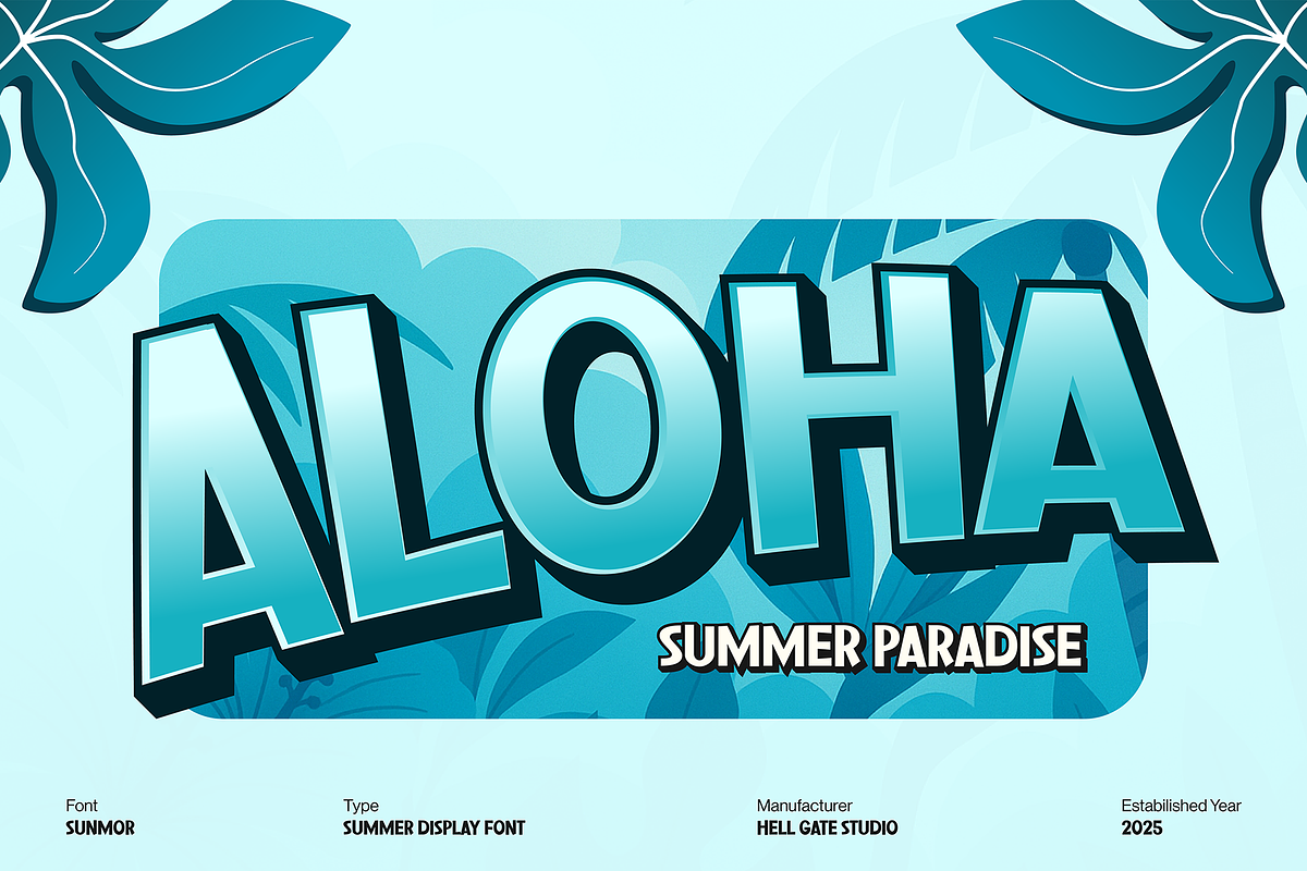 Sunmor Tropical Display Font, a Sans Serif Font by GRVS Studio (Photo 4 of 4)