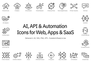 AI, API & Automation Icon Set – 100+, an Outline Icon by SJagiello (Thumbnail 1 of 5)