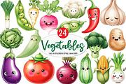 Watercolor Vegetables Clipart, an Illustration by Watercolor design (Thumbnail 1 of 4)