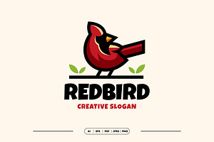 Red Bird Modern Logo Template