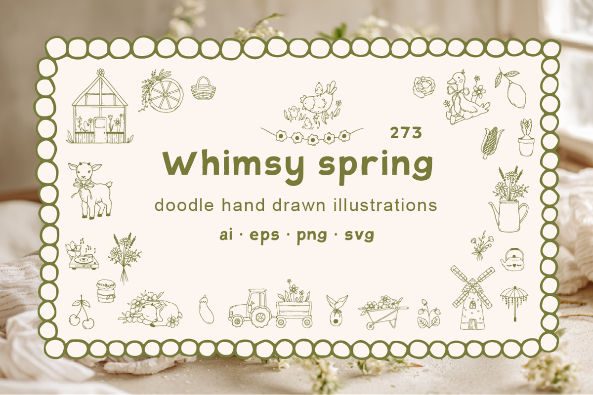 Whimsy Spring & Easter Doodle Set, a Seasonal Illustration by soboleva alya (Photo 1 of 15)