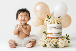 First Birthday Digital Backdrop