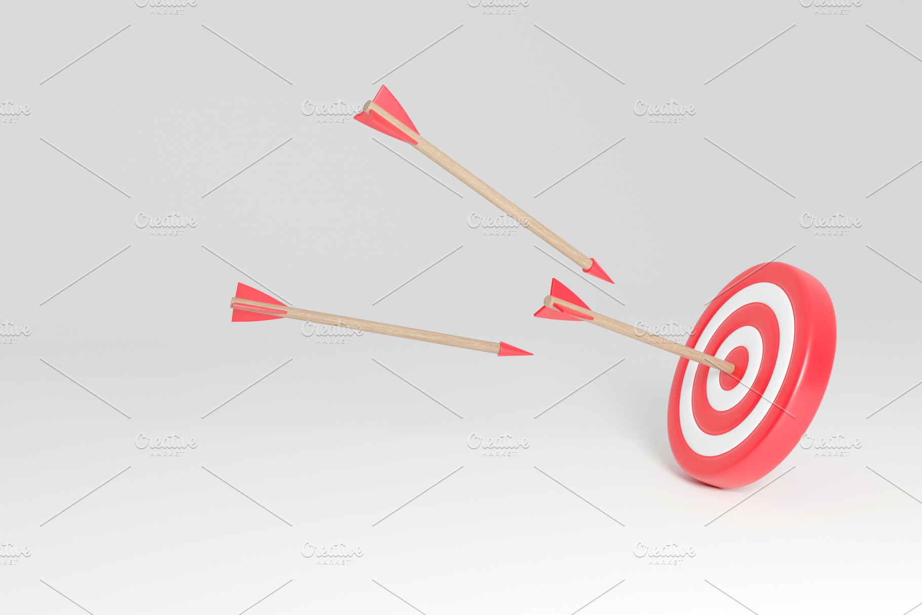 Target with arrows showing success and missed opportunities, a Business Photo by RF Images