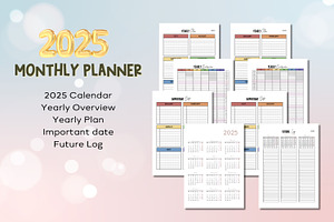 2025 Monthly Planner-CANVA Template