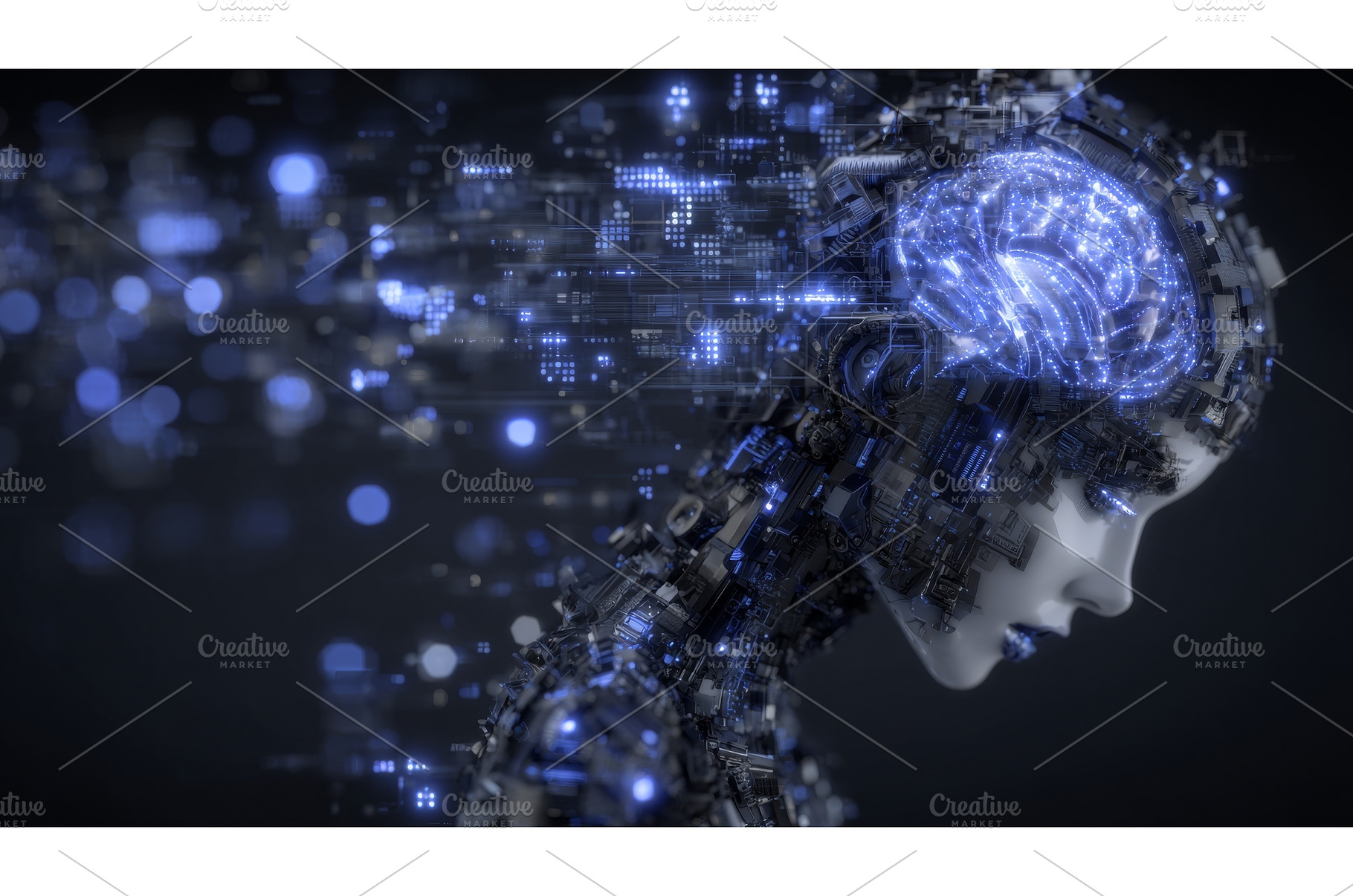 A woman's head, comprised of, a Technology Photo by ZinetroN