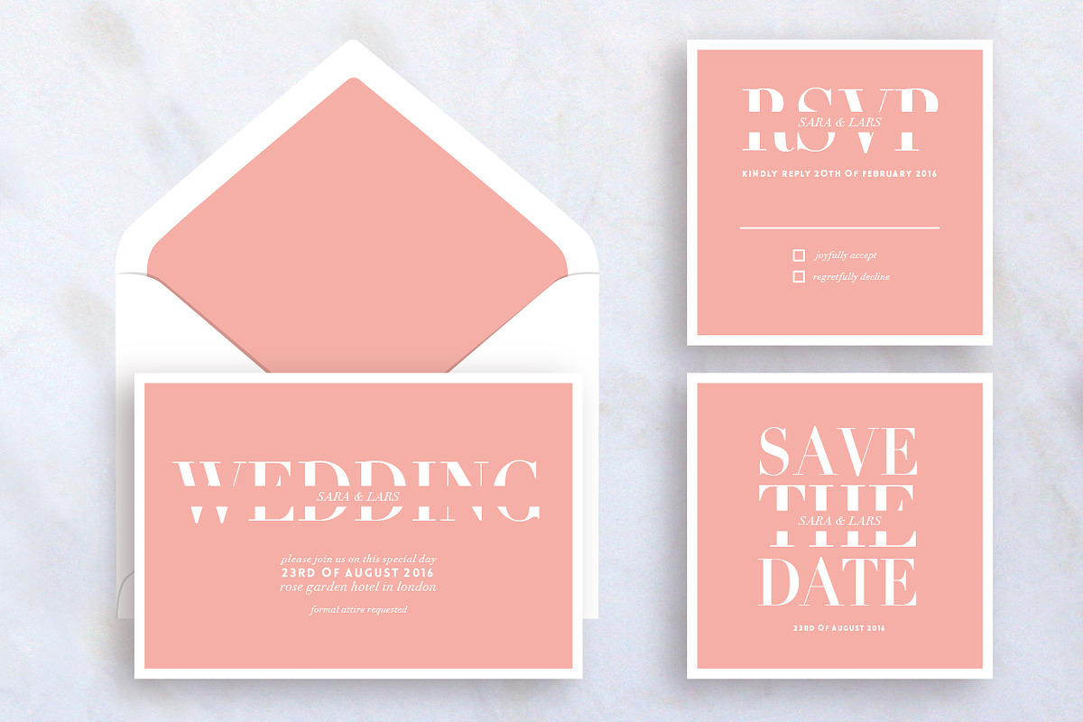 Modern Wedding Set Invitation, an Invitation Template by stockhype (Photo 1 of 2)
