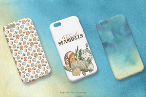 Watercolor Seashells Art Set