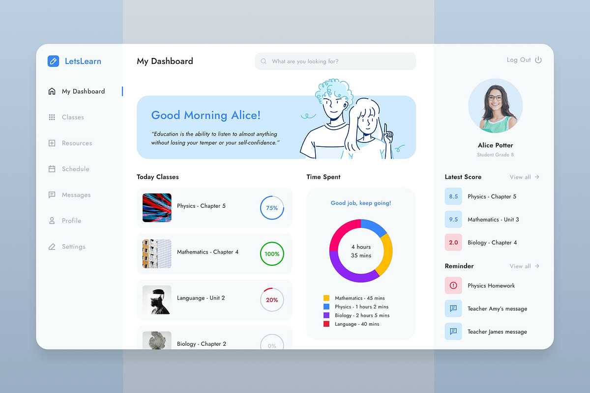 Education Dashboard Concept Template, an UI Kit Template by Kreativ Space