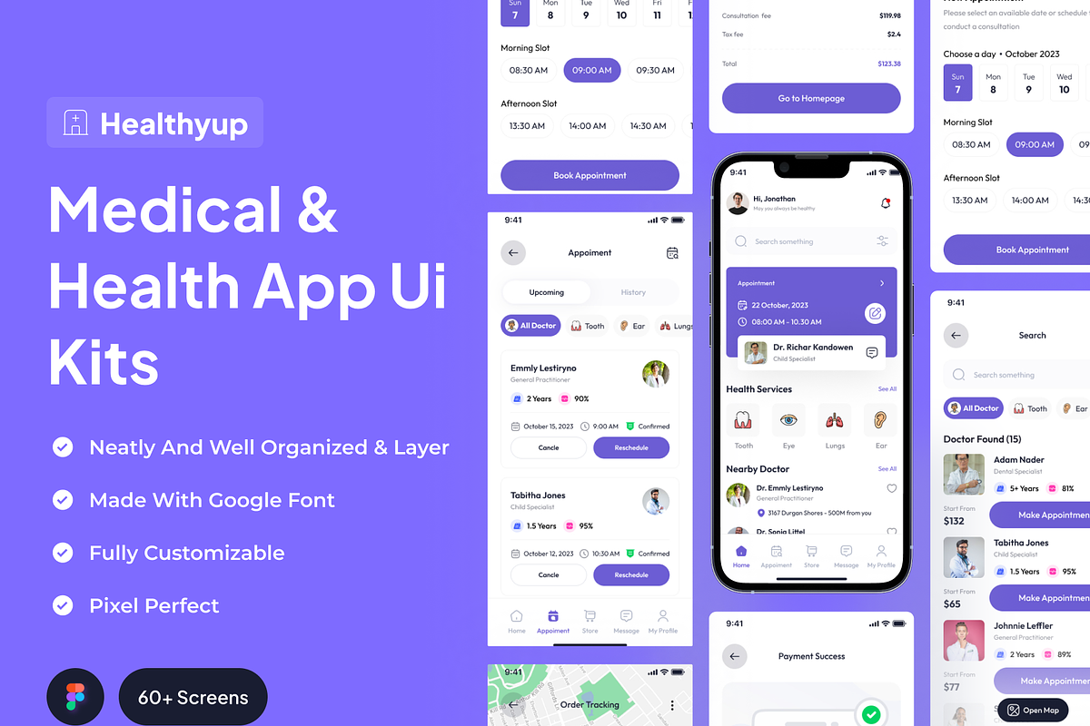 Healthyup - Medical & Health App Ui, an UI Kit Template by Minialis (Photo 1 of 6)