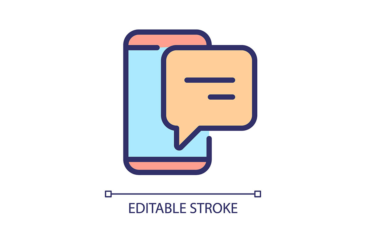 Smartphone with speech bubble, an Icon by IMG Visuals