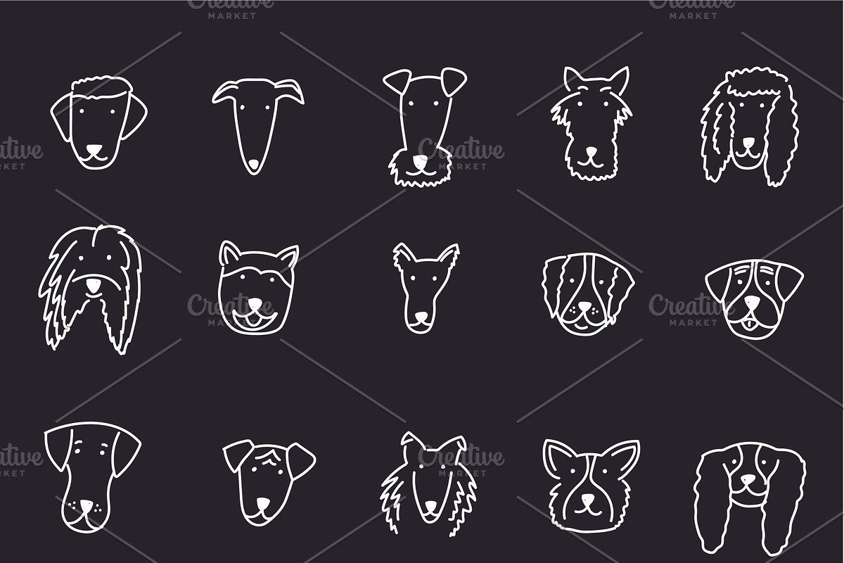 Cute Doodle Dog Faces, an Animal Illustration by Liz Pengilley Studio (Photo 7 of 7)