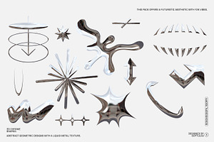 300 Abstract Chrome Shapes Pack