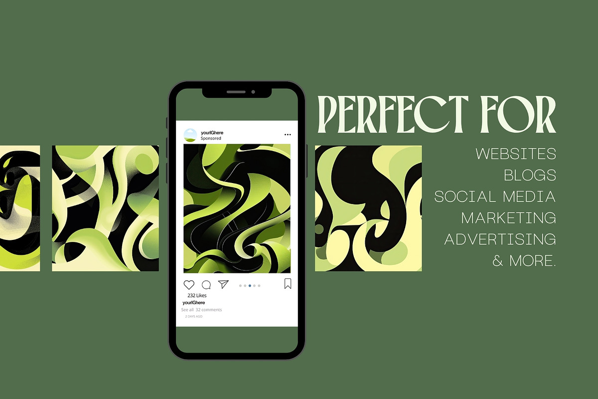 18 Green Fluid Abstract Wallpapers, a Wallpaper Graphic by Incomelion (Photo 9 of 9)