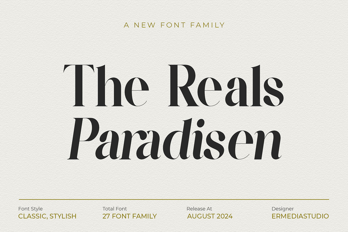 The Reals Paradisen - Serif Family, a Serif Font by Ermedia Studio (Photo 16 of 16)