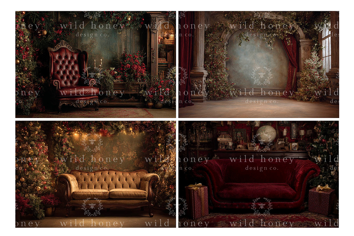 Christmas Digital Backdrops BUNDLE, a Layer Style Add-On by Wild Honey Design Co. (Photo 5 of 6)