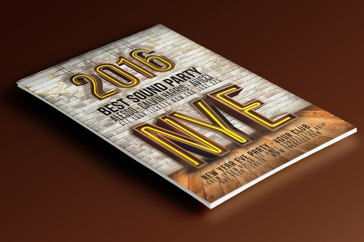New Year's Eve 2016 Flyer, a Flyer Template by Graphicfy Templates (Photo 1 of 4)