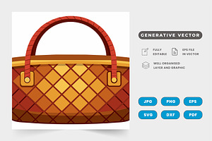 Basket woven handbag, a Graphic by SaroStock