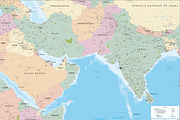 Map of South Asia and Near East, an Education Illustration by Cartorical (Thumbnail 4 of 9)