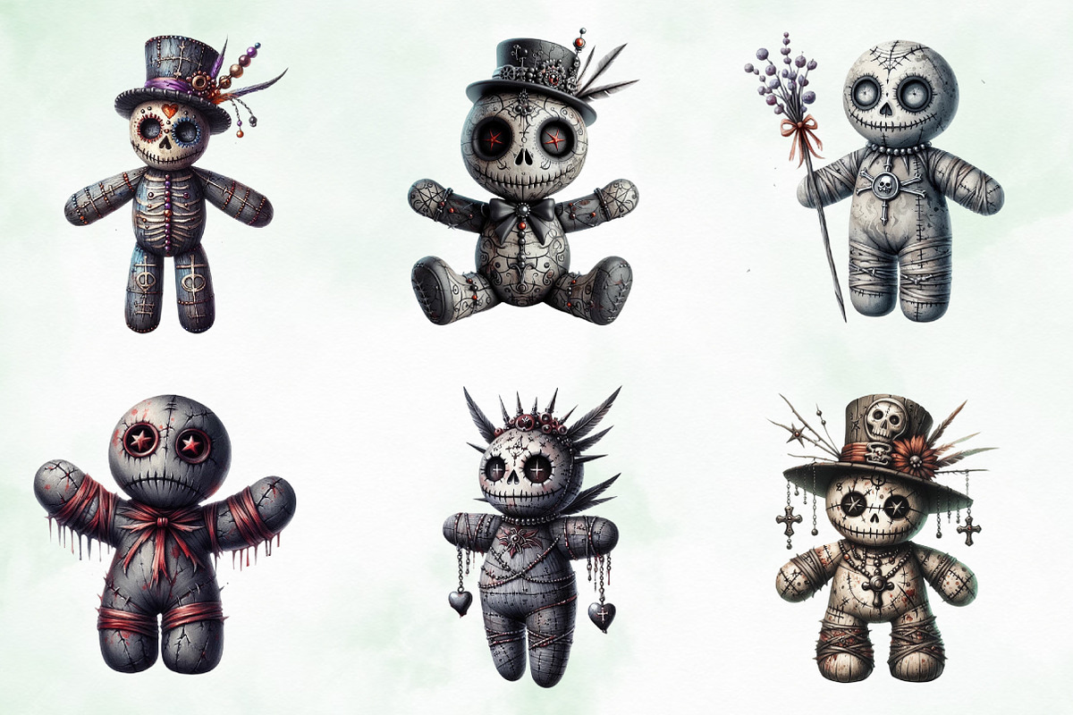 Halloween Gothic Voodoo Doll Clipart, an Illustration by Creative Art (Photo 3 of 4)