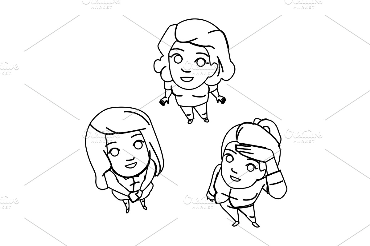 view top above person vector, a Person Illustration by pikepicture
