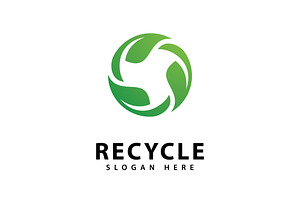 Recycle logo icon vector. Green, a Graphic by T.Vooka